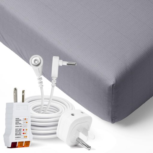 Sabana de Puesta a Tierra Organica GroundLuxe en Gris para Cama King Size