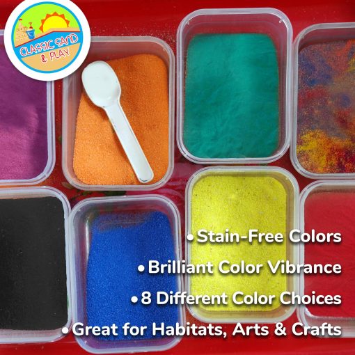 Arena de juego colorida Classic Sand and Play, bolsa de 20 lb, roja, natural y no toxica, diversion humeda y seca en interiores y exteriores, para uso en arenero, terapia y mesa, construccion, estimula las necesidades sensoriales - Imagen 7