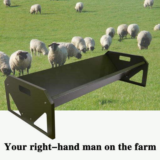 Tolva de Alimentacion de Acero Inoxidable de 45 Pulgadas de Capacidad Grande para Cabras, Caballos, Ovejas, Ideal para Terneros, Cabras, Ovejas, Caballos, Alpacas - Imagen 4
