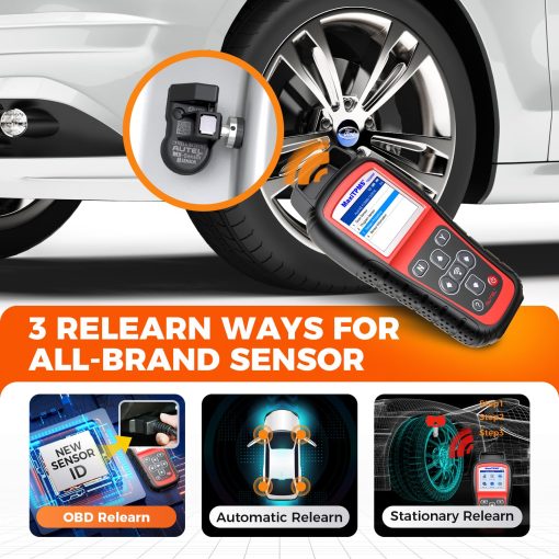 Herramienta de Reaprendizaje de TPMS Autel MaxiTPMS TS508WF: Actualizado de TS508 2024, TS501, TS408 con Activacion/Reaprendizaje de Todos los Sensores con WiFi, Programa de Sensores MX (315/433MHz), Restablecimiento/Diagnostico de TPMS, Leer/Borrar Codigos - Imagen 5