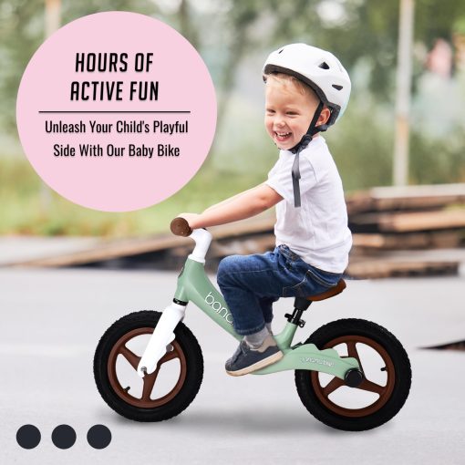 Bicicleta de Equilibrio para Niños Dino de Banana Bike - Entrenamiento para Niños y Niñas - Bicicleta Ligera para Niños de 3+ Años - Manillar y Asiento Ajustables, Bicicleta de Equilibrio sin Pedales - Verde - Imagen 5