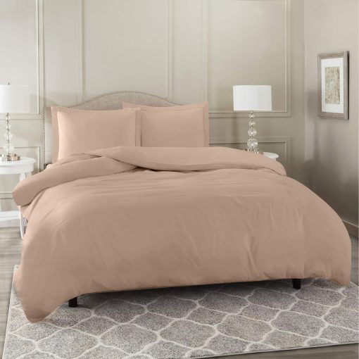 Juego de sabanas de algodon Roch Linen de 4 piezas - Juego de sabanas de algodon egipcio - Sabana plana de algodon - Sabana ajustable de algodon - Funda de almohada de algodon - Juego de ropa de cama ultra suave y lujoso (Taupe/King)