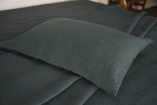 Juego de sabanas y fundas de almohada de lino WHOLEWOOLS - Juego de sabanas de lino natural - 4 piezas transpirables, ultra suaves (Sabana bajera, Sabana y 2 protectores de almohada) (Twin, Jungle) - Imagen 4