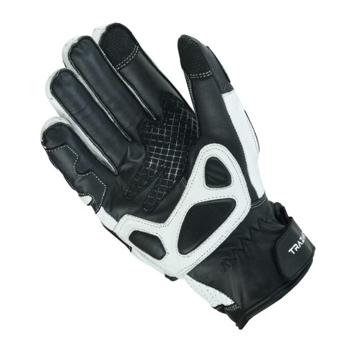 Guantes de Cuero para Motocicleta, Montar, Turismo, Crucero, Proteccion de Nudillos, Guantes de Moto para Hombres y Mujeres (Blanco y Negro, Pequeno) - Imagen 5