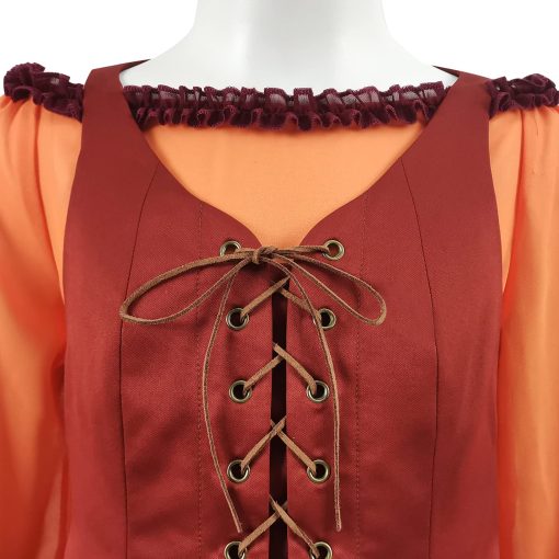 Disfraz de Mary Sanderson para Niños y Niñas Vestido de Bruja Winifred Sanderson Cosplay con Peluca Conjunto Completo para Halloween (Mary Sanderson 1, 8 años) - Imagen 5