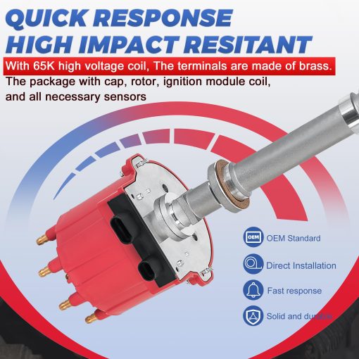 Distribuidor EFI TBI Small Block Big Block Compatible con Chevy GMC C/K Pickup Camaro Blazer Yukon w/ Kit de Tapa y Rotor Reemplazo 1103838 1103698 - Imagen 4