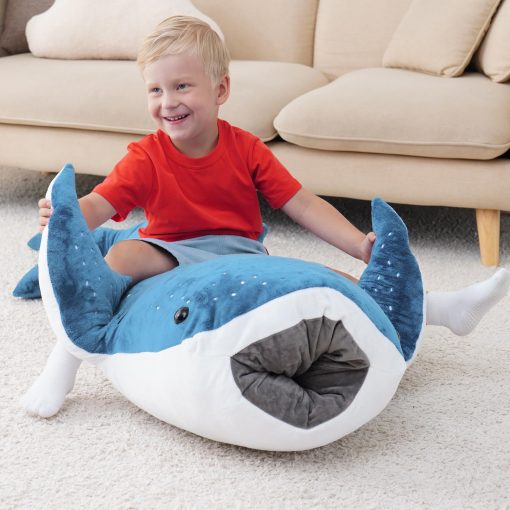 Peluche de tiburon ballena gigante de 48 pulgadas Mukouxun, juguete de felpa de tiburon ballena realista, grandes peluches de tiburon ballena enormes, peluches de ballenas grandes - Imagen 3