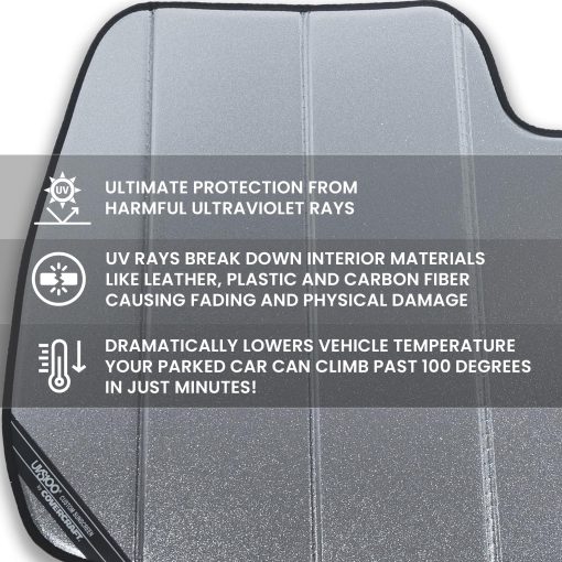 Parasol para parabrisas Chevy Truck Silverado - Ajuste personalizado estilo acordeon aislado Plegable Plateado para camiones Chevrolet (2014-2019 Sin Salida de Carril) - Imagen 3