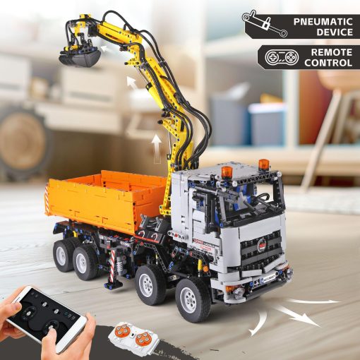 Set de Construccion de Grua de Camion Neumatico Mould King 19007 para Ninos, 2819 Piezas Bloques de Construccion Camion de Control Remoto APP Vehiculos de Construccion Modelo con Motor, Juguetes de Ingenieria STEM para Ninos de 8 anos+/Adulto - Imagen 7
