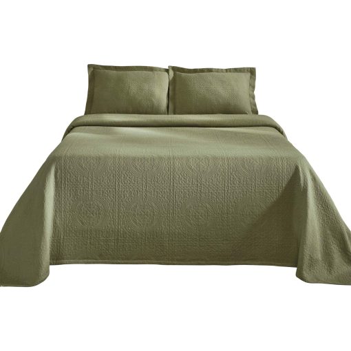 Colcha BNM Matelasse de BLUENILEMILLS, Juego de 3, Ropa de Cama Extragrande, Manta Suave y Transpirable con Juego de Colchas de Algodon, Colcha, para Dormitorio/Habitacion de Invitados, Tamano Completo - Imagen 2