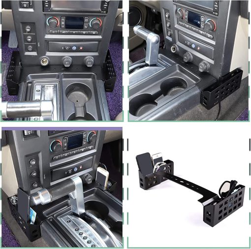 Caja organizadora de bandeja lateral para consola de cambios PIUGILH, para Hummer H2 2001-2007, accesorios de almacenamiento de bandeja multifuncional de aleacion de aluminio - Imagen 6