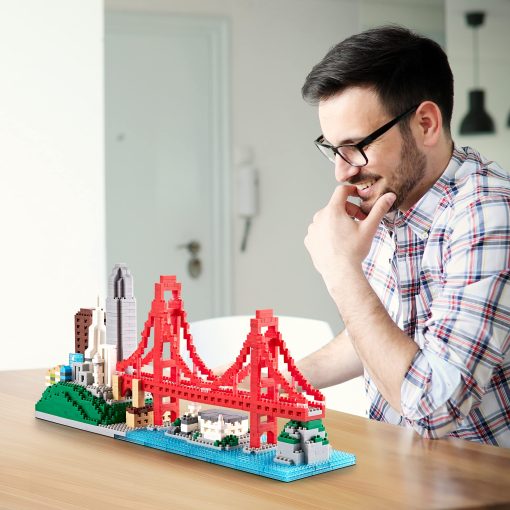 Set de bloques de construccion KLMEi para adultos San Francisco Golden Gate Bridge Architecture Model, juguete de ladrillos mini regalo para ninos 1610 piezas - Imagen 3