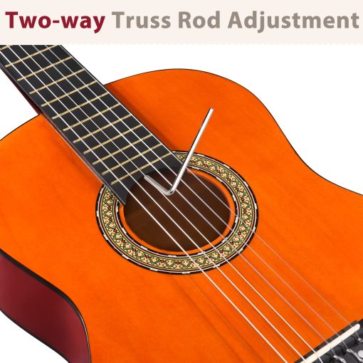 Guitarra Clasica de 39 Pulgadas para Principiantes con Lecciones en Linea Bolso Capo Afinador Cuerdas - Imagen 6