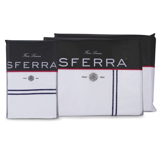 Juego de Sabanas Sferra Grande Hotel - Full - Blanco/Marino