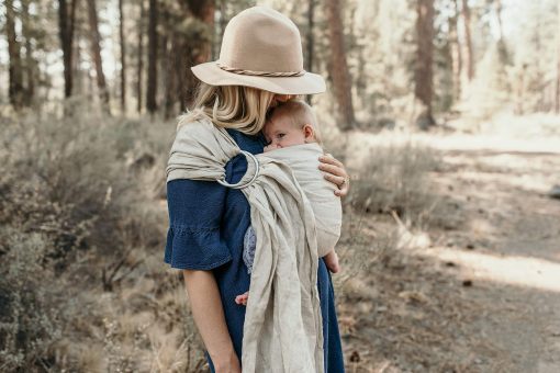 Manta Portabebes de Anillos Hip Baby Wrap - Envoltura de Bebe, Perfecta para Baby Shower, Portabebes, Portabebes Envoltura, Portabebes, Portabebes de Anillos (Avena) - Imagen 4