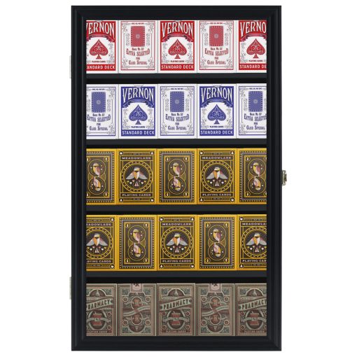 Marco para Baraja de Cartas - Exhibidor de 25 Cubiertas para Montar en Pared (Acabado Negro) - Imagen 2