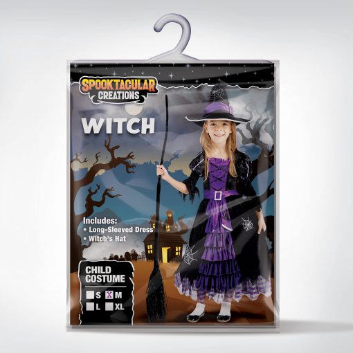 Disfraz de Bruja Encantadora Fairytale Witch con Escoba para Ninas (M 8-10) - Imagen 7