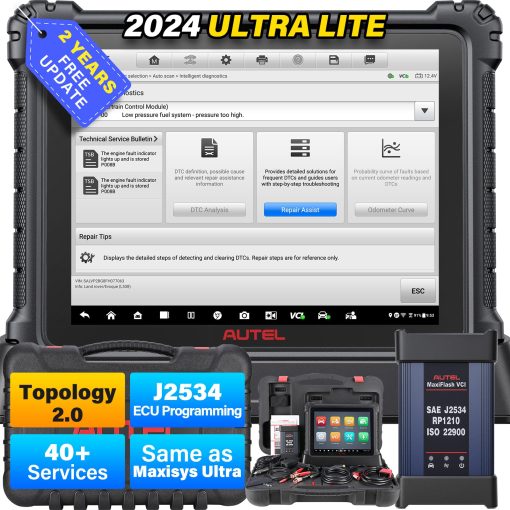 Autel Scanner MaxiCOM Ultra Lite: Actualizacion Gratuita de 2 Años, Actualizado a 2024 de MaxiSys Ultra/MS919/MS909/Elite II, Herramienta de Escaneo de Diagnostico de Primera Clase, Programacion y Codificacion, mas de 40 Servicios, Sin Restriccion de IP