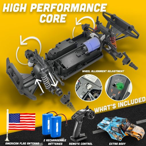 Carro de Control Remoto - Coche RC Rapido 4x4 - 36 mph Motor sin Escobillas Coche de Control Remoto para Adultos y Ninos - Todo Terreno Monstruo, Duradero, Acrobacias de Alta Velocidad con Piezas Extras - Imagen 6