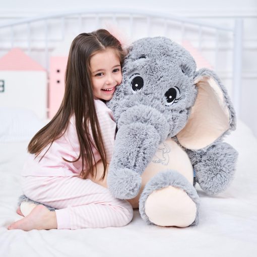 Peluche gigante de elefante IKASA Juguetes de peluche suaves regalos (Gris, 39 pulgadas) - Imagen 2