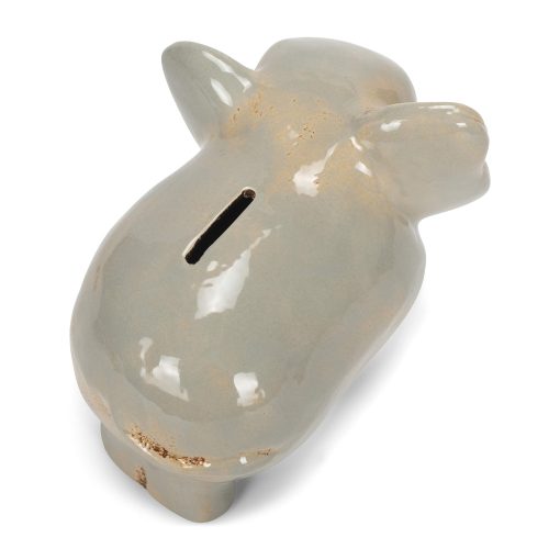 Cerdito Alcancia de Dinero de Ceramica Distressed Azul Brillante con Diseno de Elefante 6.5 x 6 - Imagen 5