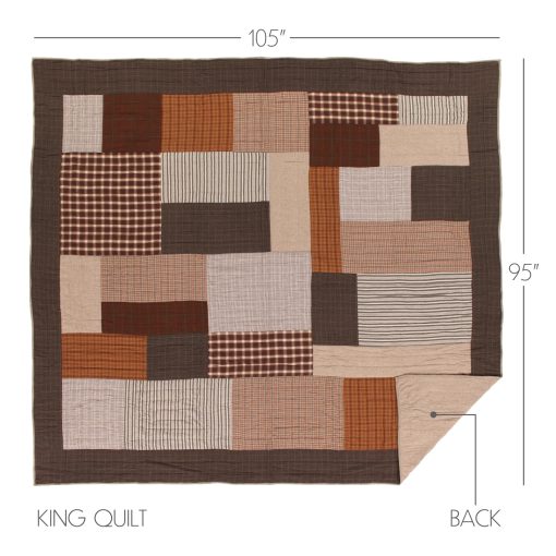 Colcha Rory de VHC Brands estilo rustico y de cabana, tamano King 105x95, gris greige - Imagen 2