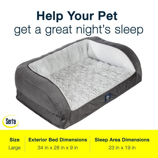 Cama para Perros Serta Ortopedica con Cojin Acolchado - Gris Pizarra (Grande) - Imagen 2