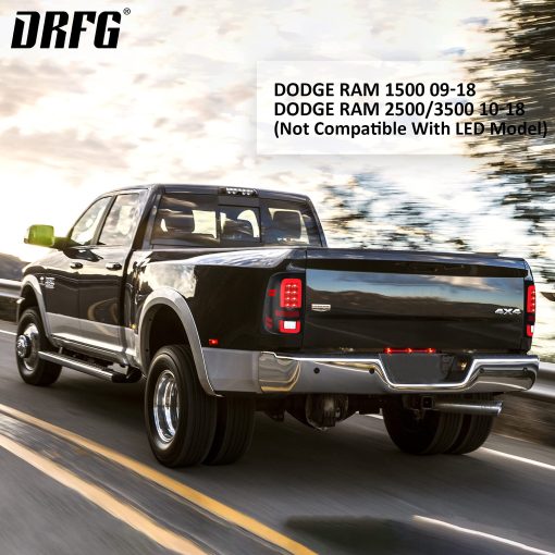 Ensamblaje de luces traseras LED Compatible para Dodge Ram 2009 1500, Ram 1500 2500 3500 2010-2018 Luces traseras de freno humeante negras, lamparas traseras, lado del pasajero y del conductor (solo compatible con el modelo estandar de luces traseras no LED) - Imagen 6
