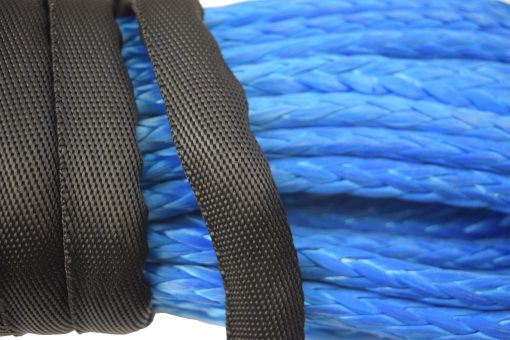 Cuerda sintetica de 1/2" 100ft con terminal de acero inoxidable, Cable de Malacate para vehiculos Off-Road UTV SUV (Azul) - Imagen 3