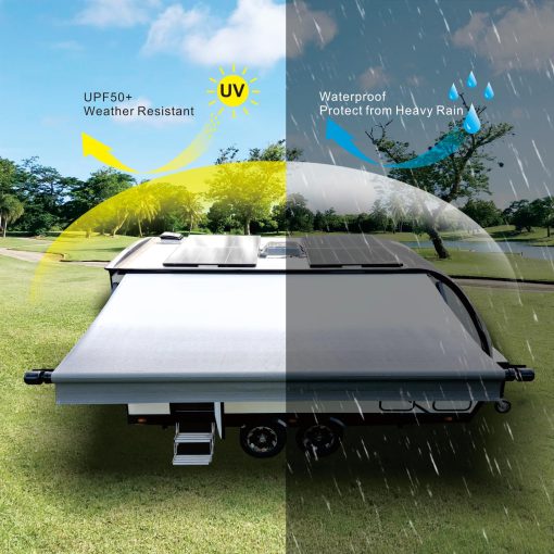 Retiro de Tela para Toldo de RV Dulepax (Tela de 19'2") Tela de Vinilo de 16 oz Resistente - Retiro de Toldo para RV Universal para todas las Marcas de Toldos - Gris Desvanecido Senior - Imagen 3