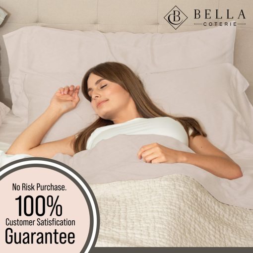 Juego de sabanas de lujo para cama tamano Twin XL de Bella Coterie | Bambu viscosa cultivado organicamente | Ultra suave | Refrigerante para personas que duermen calientes | Bolsillo profundo de 18" [Dune] - Imagen 4