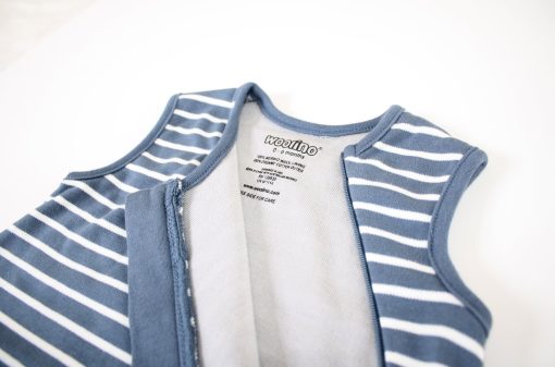 Saco de dormir para bebe Woolino de lana merina y algodon organico - Saco para dormir basico de 4 estaciones para bebe - Saco de dormir con cremallera bidireccional para bebe y nino pequeno - 18-36 meses - Azul marino - Imagen 5