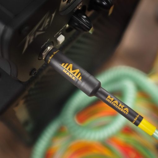 Cable de Bobina de Guitarra Premium M MAKA 40 Pies, Cable Rizado para Guitarra Bajo, 1/4 pulgadas de angulo Recto a Recto, Verde Surf - Imagen 4