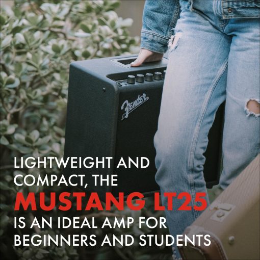 Amplificador de Guitarra Fender Mustang LT25, Combo de 25 Vatios, con Garantia de 2 Años, 30 Efectos Preestablecidos con Interfaz de Audio USB para Grabacion - Imagen 7