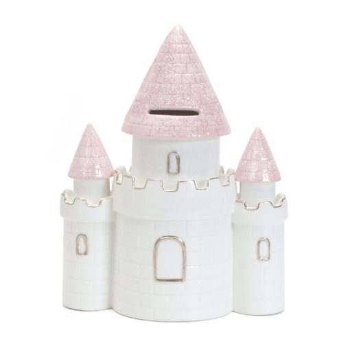 Alcancia Princesa Castillo Ceramica Suena en Grande para Ninas, Rosado - Imagen 5