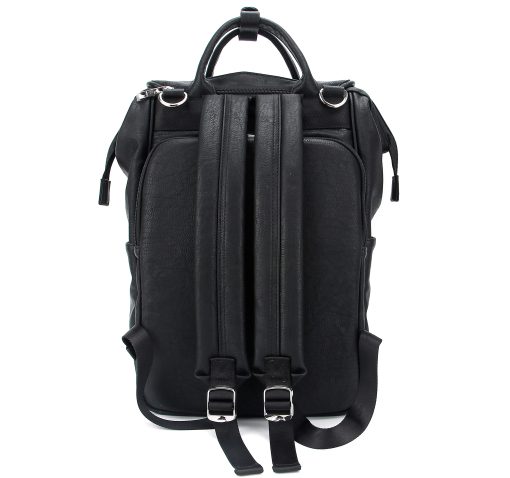 Mochila para pañales Citi Collective Explorer Negro - Mochila para pañales de cuero vegano con correa para el hombro, gran capacidad, bolsillos aislados para biberones, cambiador, clip para cochecito - Mochila versatil para bebe - Imagen 2