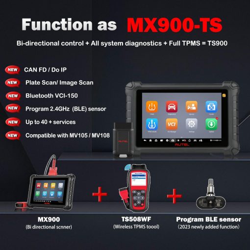 Autel MaxiTPMS TS900, Escaner Autel, Herramienta de Programacion TPMS Autel, TPMS Completo, Control Bidireccional, Diagnostico de Todos los Sistemas, Programa Sensor MX, Mejor TS608 MK808 MK808S Igual que MX900TS - Imagen 5