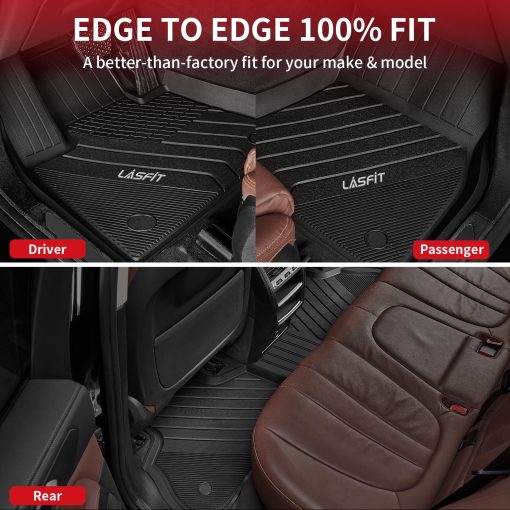 Tapetes LASFIT para BMW X7 2019-2024 7 Pasajeros, Tapetes para Automovil a Medida Todo Clima, 1ra y 2da Fila, Negro - Imagen 4
