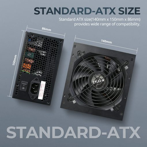 Zalman GigaMax 600W Fuente de Alimentacion 80+ Bronze, Alta Eficiencia Estable, Garantia de 5 Anos, PSU Certificada 80 Plus, Hasta 87% de Eficiencia, No Modular (600 Watts) - Imagen 8