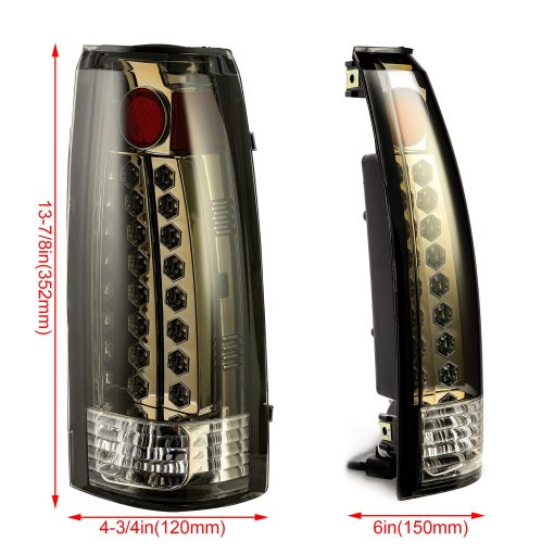 Luces traseras LED compatibles con Chevy Silverado GMC Suburban Tahoe Sierra C/K 1500 2500 3500 Blazer Yukon. Lamparas de freno ahumadas sin bombillas. Reemplazo para GM2800104 GM2801104 - Imagen 7