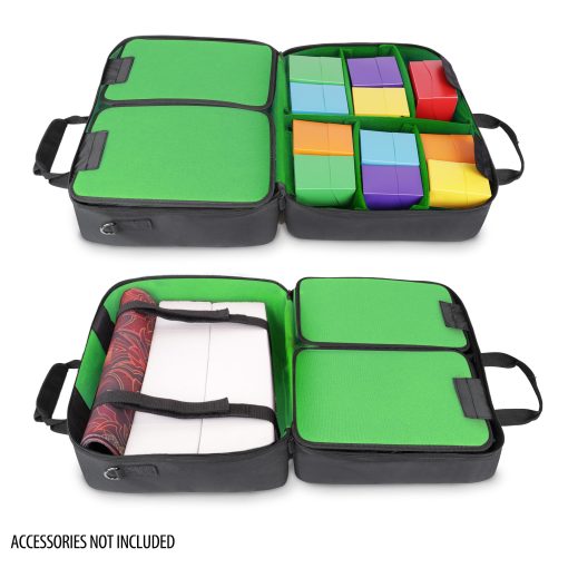 USA Gear XL Magic The Gathering MTG Bolsa de Viaje para Caja de Mazo - Bolsa de Almacenamiento de Cartas MTG Grande con Correa Acolchada para el Hombro, Interior Personalizable, Resistente a la Intemperie - Compatible con Cajas de Cartas y Cartas enfundadas - Verde - Imagen 3