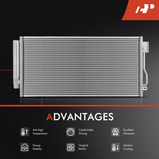 Condensador de aire acondicionado A-Premium compatible con Fiat 500L 2014-2020 L4 1.4L, Reemplazo # 4429, 68202038AA - Imagen 5