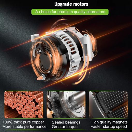 Alternador SCITOO 11383 Compatibilidad con Charger 2008 2009 2010 08 09 10 2.7L 3.5L 5.7L 6.1L 2.7 3.5 5.7 6.1 160A CW 421000-0620 11383-11382 04896805AE 4896805AE - Imagen 3