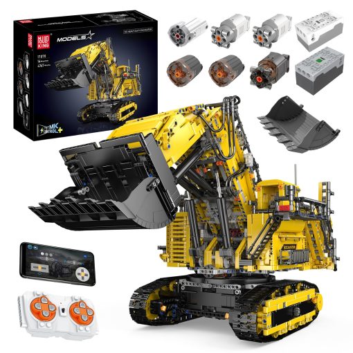 Set de Construccion Mould King 17070 Excavadora RC para Adultos, 4767 Piezas Modelo de Vehiculo de Construccion de Camion, Camion de Control Remoto de APP con Motores, Juguetes de Ingenieria STEM para Ninos