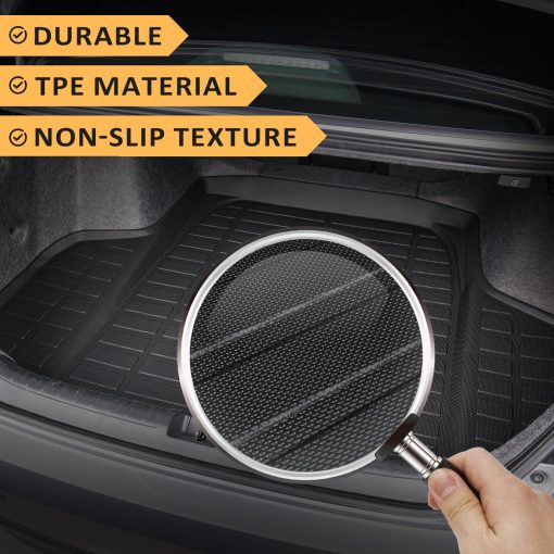 Juego de tapetes para piso y protector de maletero GINOWY para BMW X5 2024 2023-2019, Juego de tapetes para piso para automovil X5 (G05), Tapetes para piso a medida impermeables para X5, Tapete para maletero antideslizante para accesorios de BMW X5, Negro - Imagen 7