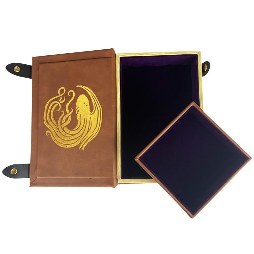 Fantasydice Bandeja de Dados en Forma de Libro Dorado/Morado Cthulhu para Todos los Juegos de Mesa de Rol como D&D, Call of Cthulhu, Shadowrun. - Imagen 6