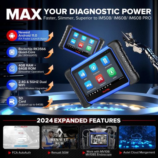 Autel MaxiIM IM508S PRO con XP400 PRO, Igual que IM608 Pro II, Herramienta Avanzada de Programacion de Llaves de Inmovilizador, Mejora de IM608 IM508S IM508, Lectura/Escritura EEPROM MCU, 40+ Servicios, Bidireccional, Android 11 - Imagen 6