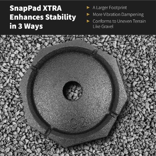 SnapPad Xtra (Paquete de 4) | Sistema de nivelacion de 4 puntos para RV con patas redondas de 9 pulgadas | Anade un 61% de area de superficie adicional para estabilidad, 5 libras por almohadilla y un ancho total de 11 pulgadas | Accesorios imprescindibles para RV - Imagen 7