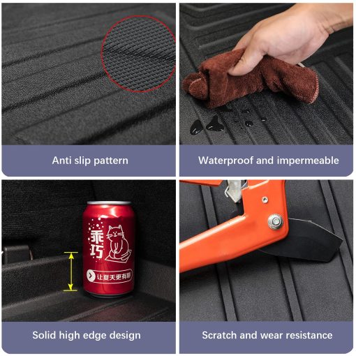 Elsetyler Ajuste Personalizado para Forro de Carga 2021 2022 2023 Hyundai Santa Fe - Negro Bandeja de Suelo de Maletero Resistente al Agua Todo Clima de TPO Pesado Protector - Imagen 6
