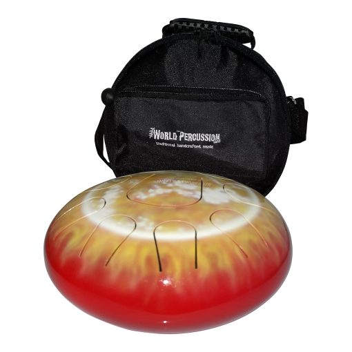 Red Sun Designer Steel Tongue Drum 10" - 7 afinaciones para elegir - Bolsa y Palillos Gratuitos (C Mayor (8 tono) SD10R3) - Imagen 3